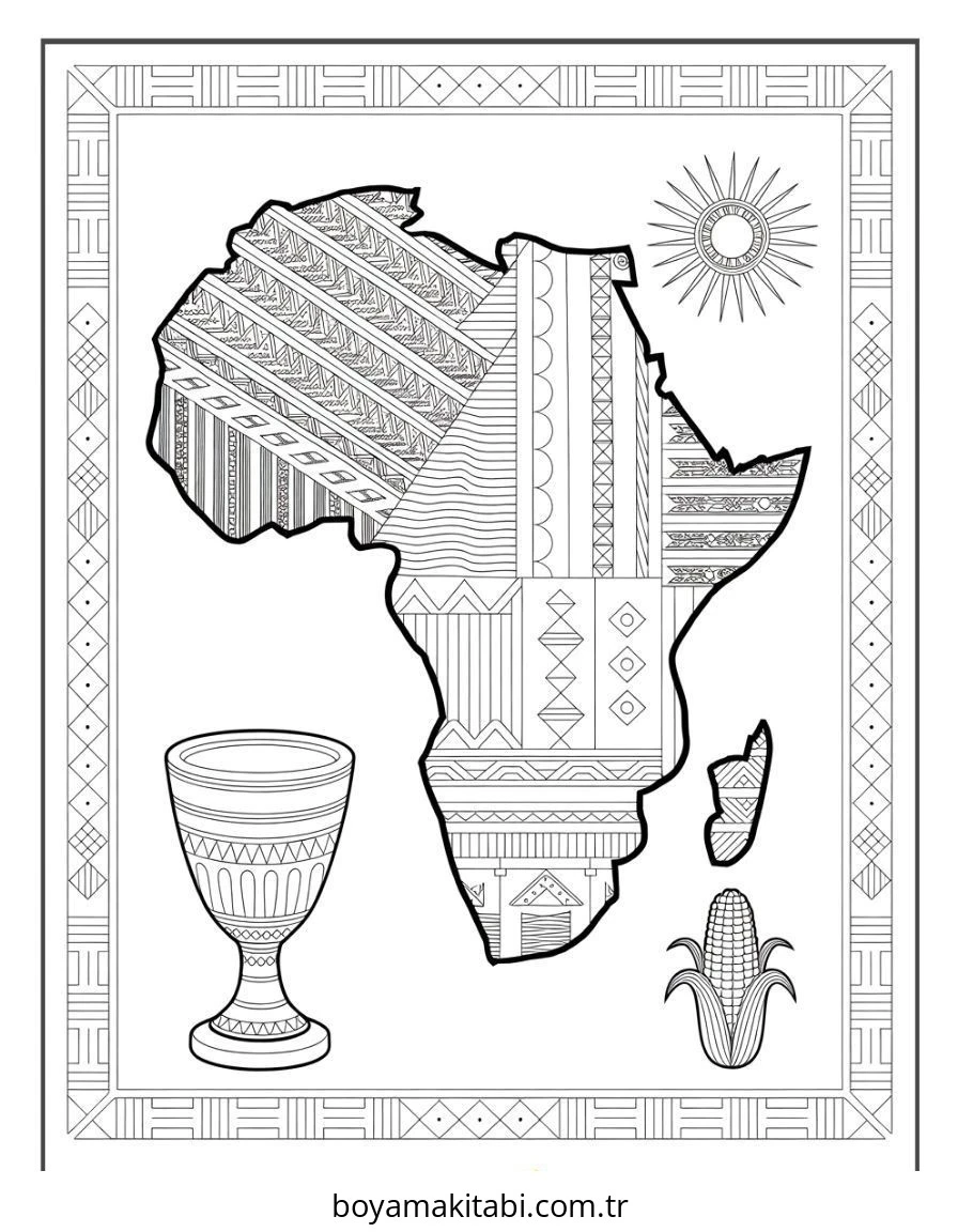 Kwanzaa boyama sayfası – okul öncesi, evde etkinlik