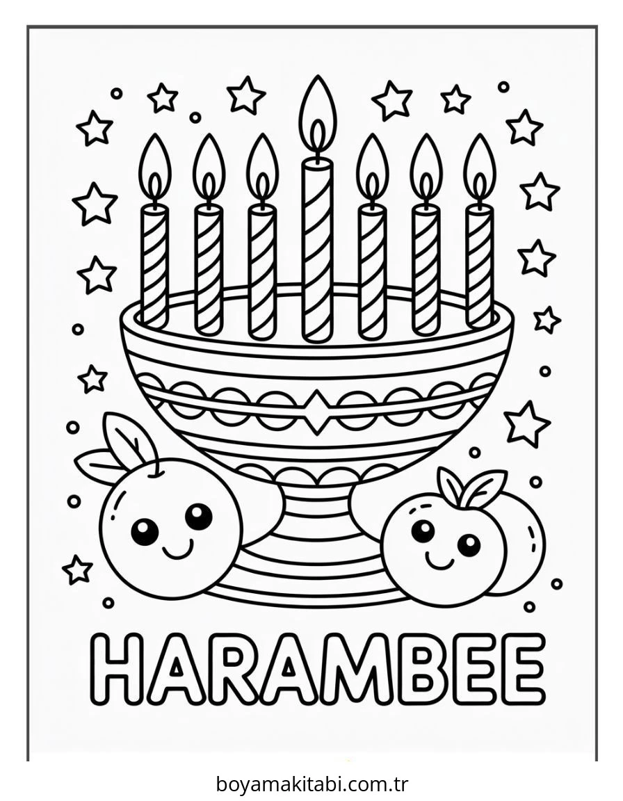 Kwanzaa boyama sayfası – boyama etkinliği, çocuk aktivitesi