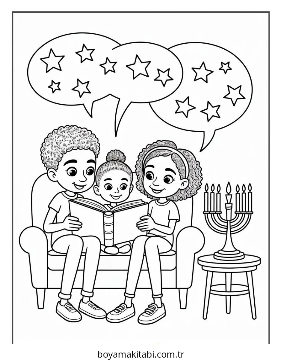 Kwanzaa boyama sayfası – el becerilerini geliştirir, boyama çalışması