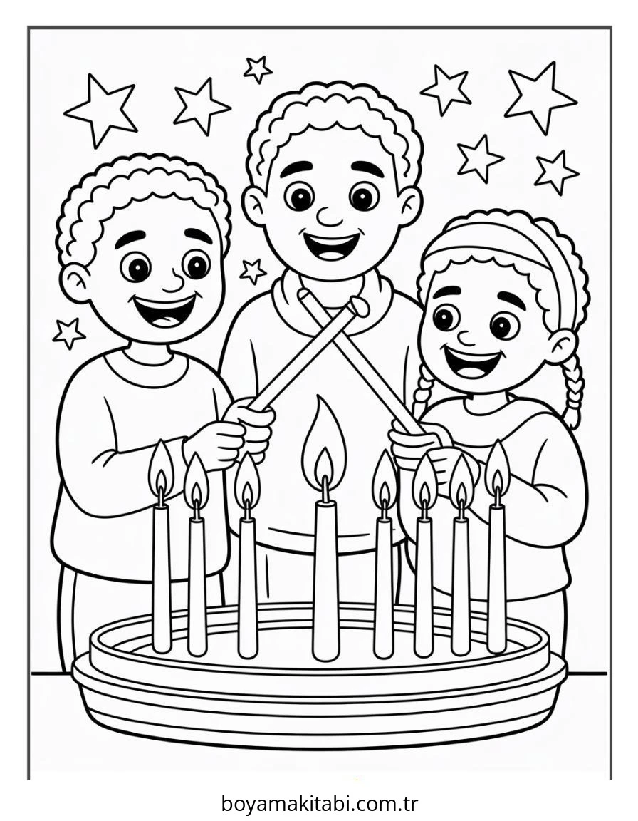 Kwanzaa boyama sayfası – çocuk aktivitesi, PDF indir