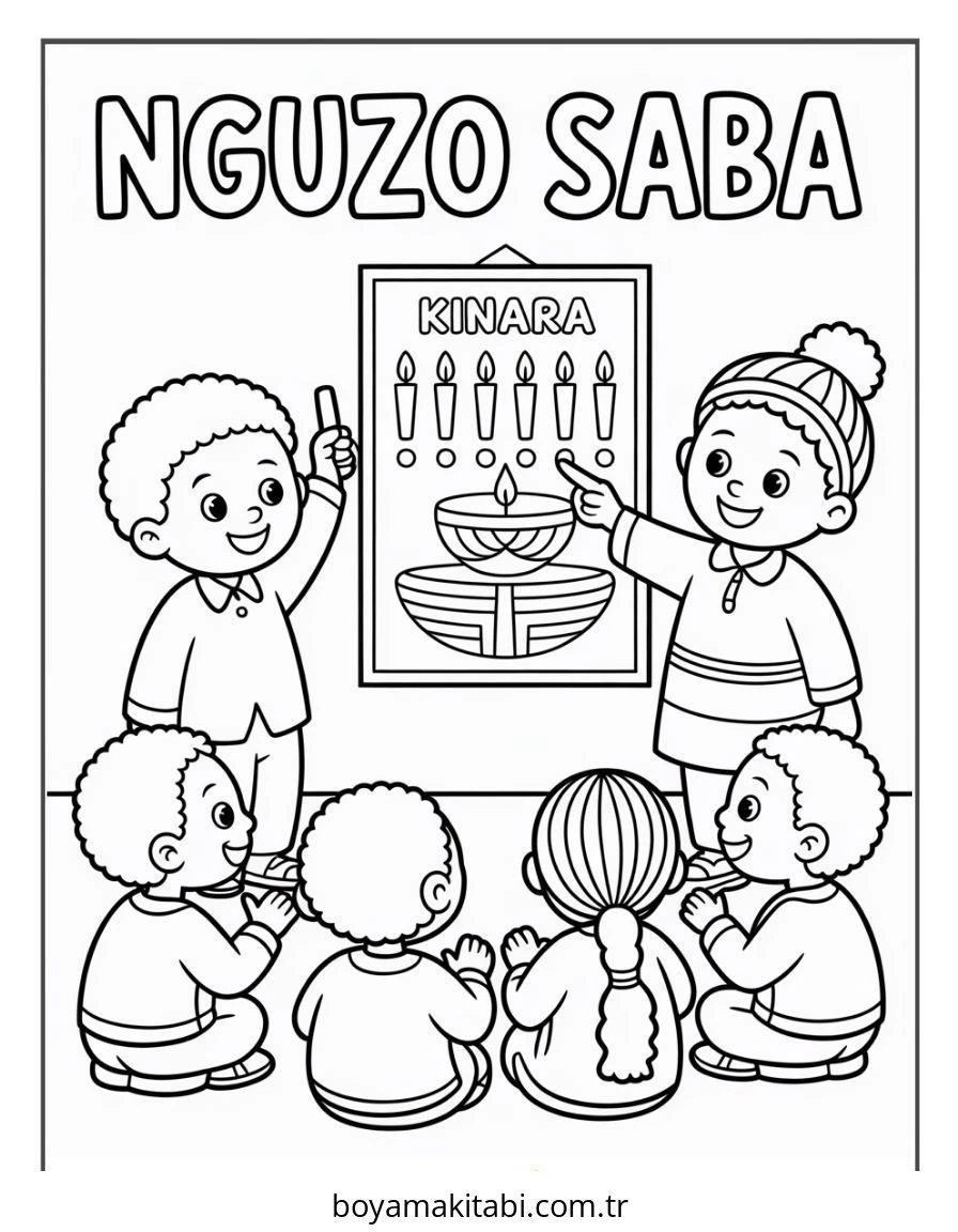 Kwanzaa boyama sayfası – ücretsiz yazdır, boyama etkinliği