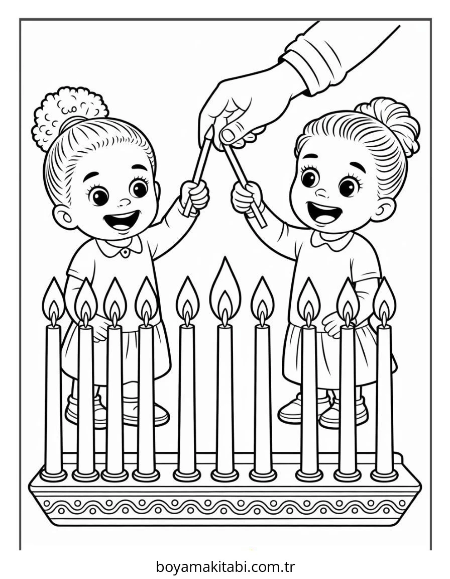 Kwanzaa boyama sayfası – el becerilerini geliştirir, boyama çalışması