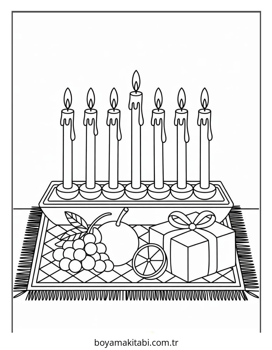 Kwanzaa boyama sayfası – çocuk aktivitesi, PDF indir