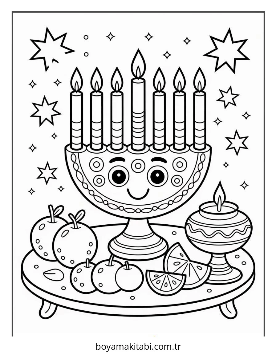Kwanzaa boyama sayfası – çocuklar için, çizgi film temalı