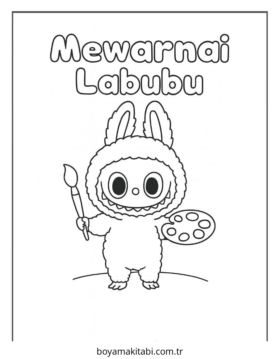 Labubu boyama sayfası – evde etkinlik, ücretsiz yazdır
