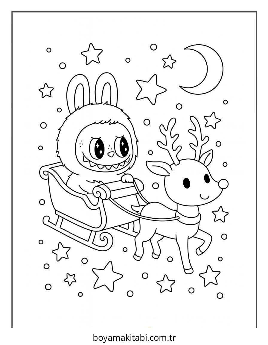 Labubu boyama sayfası – PDF indir, sevimli karakter