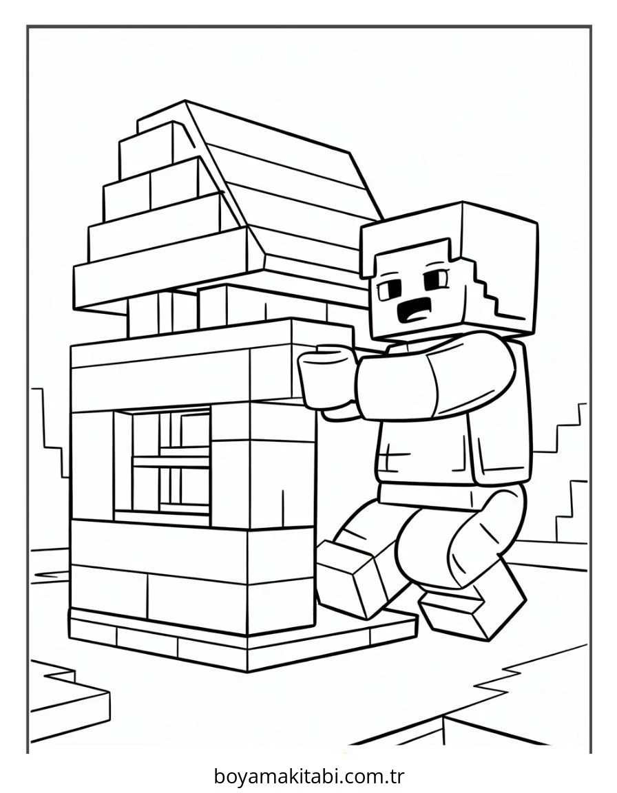 Lego boyama sayfası – okul öncesi, evde etkinlik