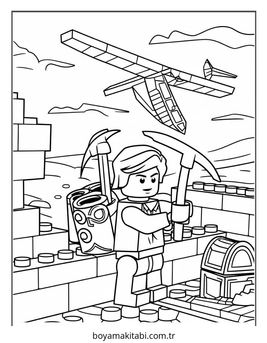 Lego boyama sayfası #153 – sabır ve özgüven kazandırır, yaratıcı sanat çalışması