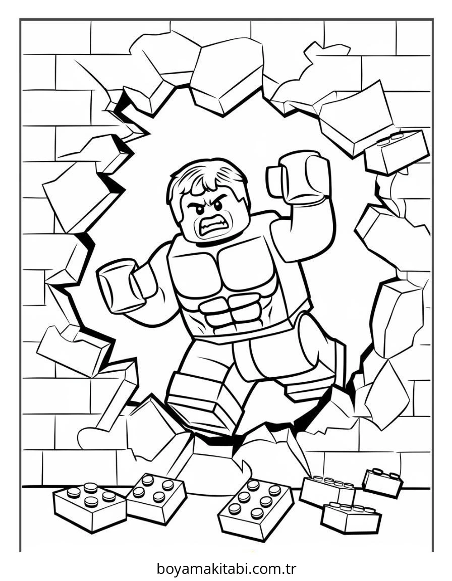 Lego boyama sayfası #172 – çizgi film temalı, basit çizim