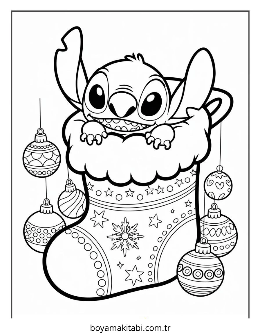 Lilo ve Stitch boyama sayfası – el becerilerini geliştirir, boyama çalışması