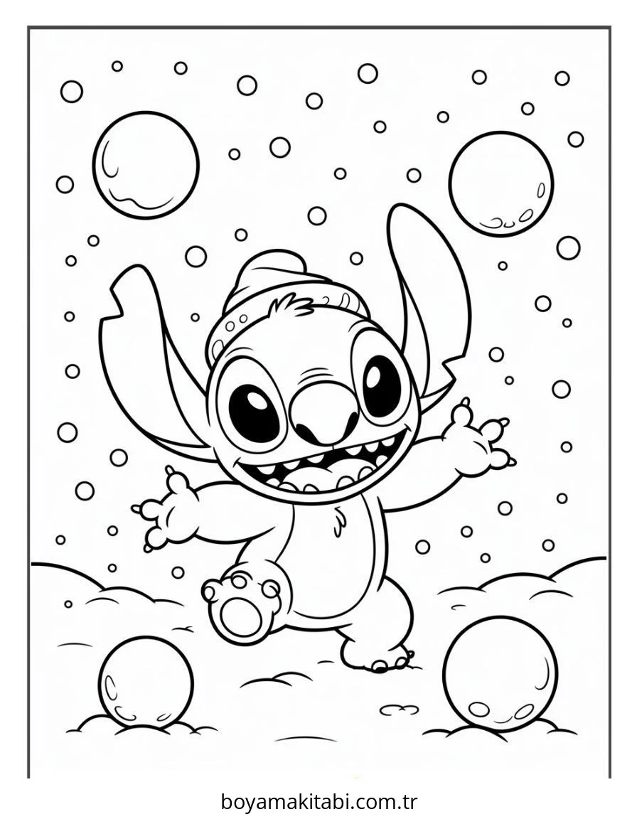 Lilo ve Stitch boyama sayfası – çocuk aktivitesi, PDF indir