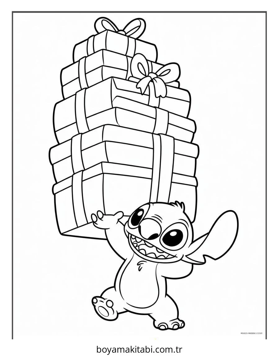 Lilo ve Stitch boyama sayfası – renkli çizimler, okul öncesi