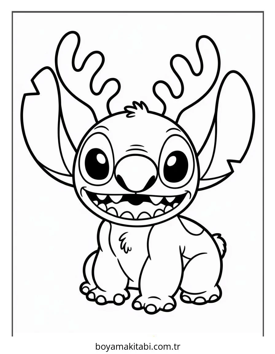 Lilo ve Stitch boyama sayfası – PDF indir, sevimli karakter