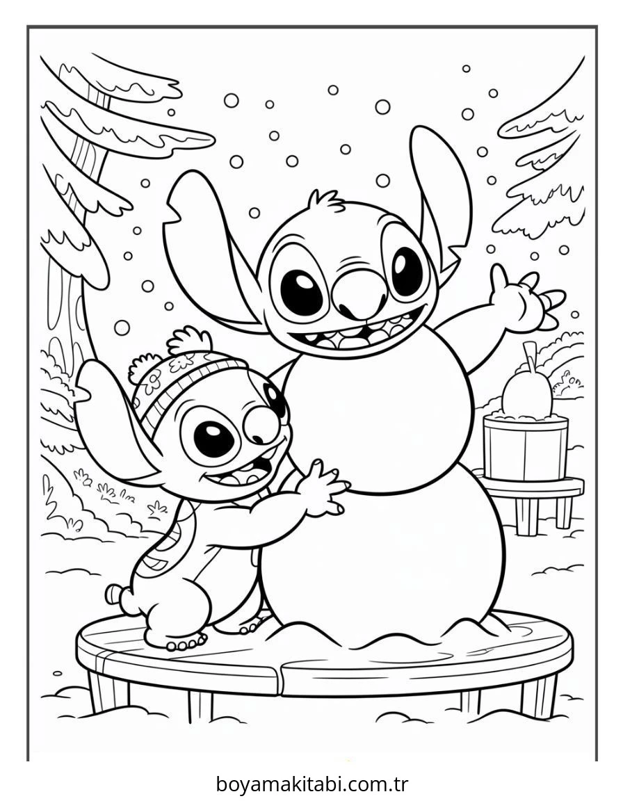 Lilo ve Stitch boyama sayfası – kolay boyama, eğitici aktivite