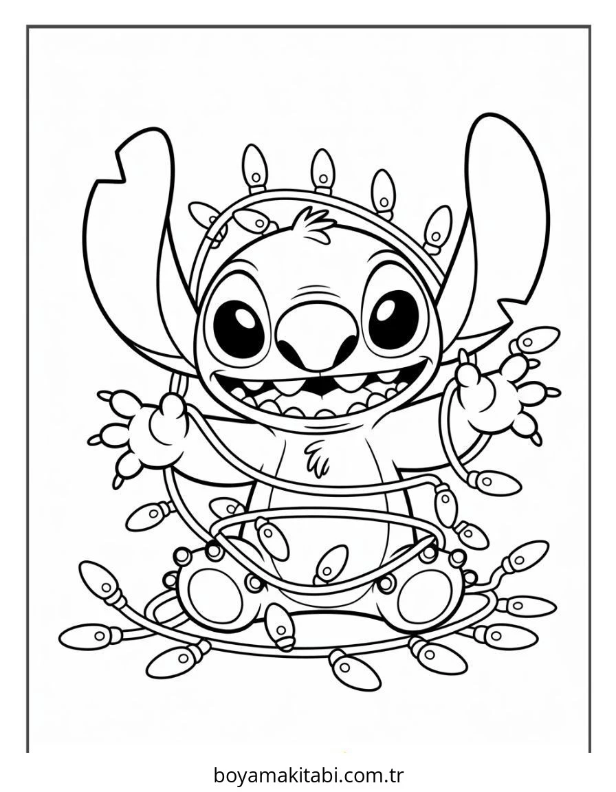 Lilo ve Stitch boyama sayfası – eğlenceli etkinlik, el becerilerini geliştirir