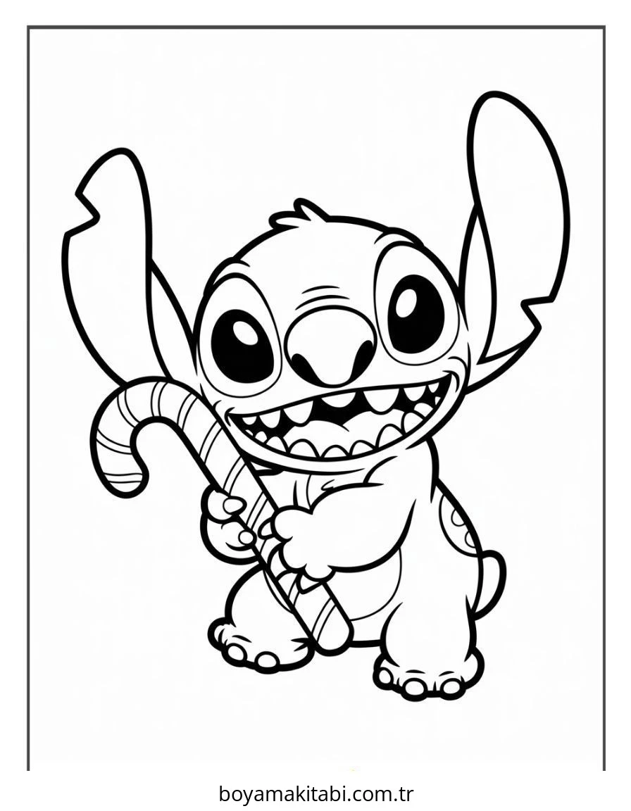Lilo ve Stitch boyama sayfası – çizgi film temalı, basit çizim