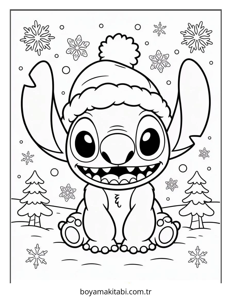 Lilo ve Stitch boyama sayfası – el becerilerini geliştirir, boyama çalışması