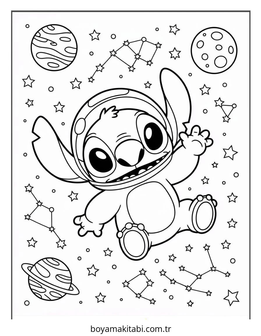 Lilo ve Stitch boyama sayfası – boyama çalışması, yaratıcılığı geliştirir