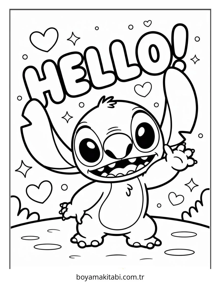 Lilo ve Stitch boyama sayfası – çocuklar için, çizgi film temalı