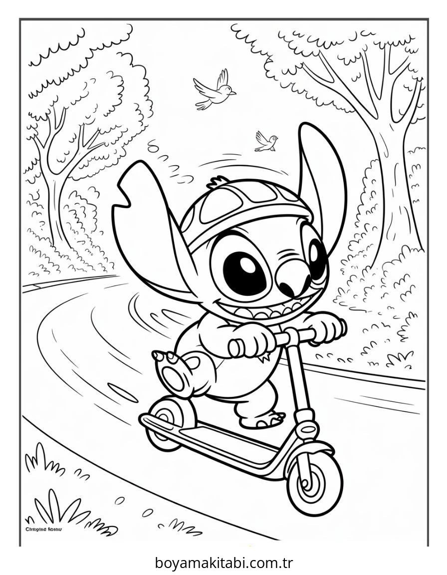 Lilo ve Stitch boyama sayfası – sanatsal çalışma, çocuklar için