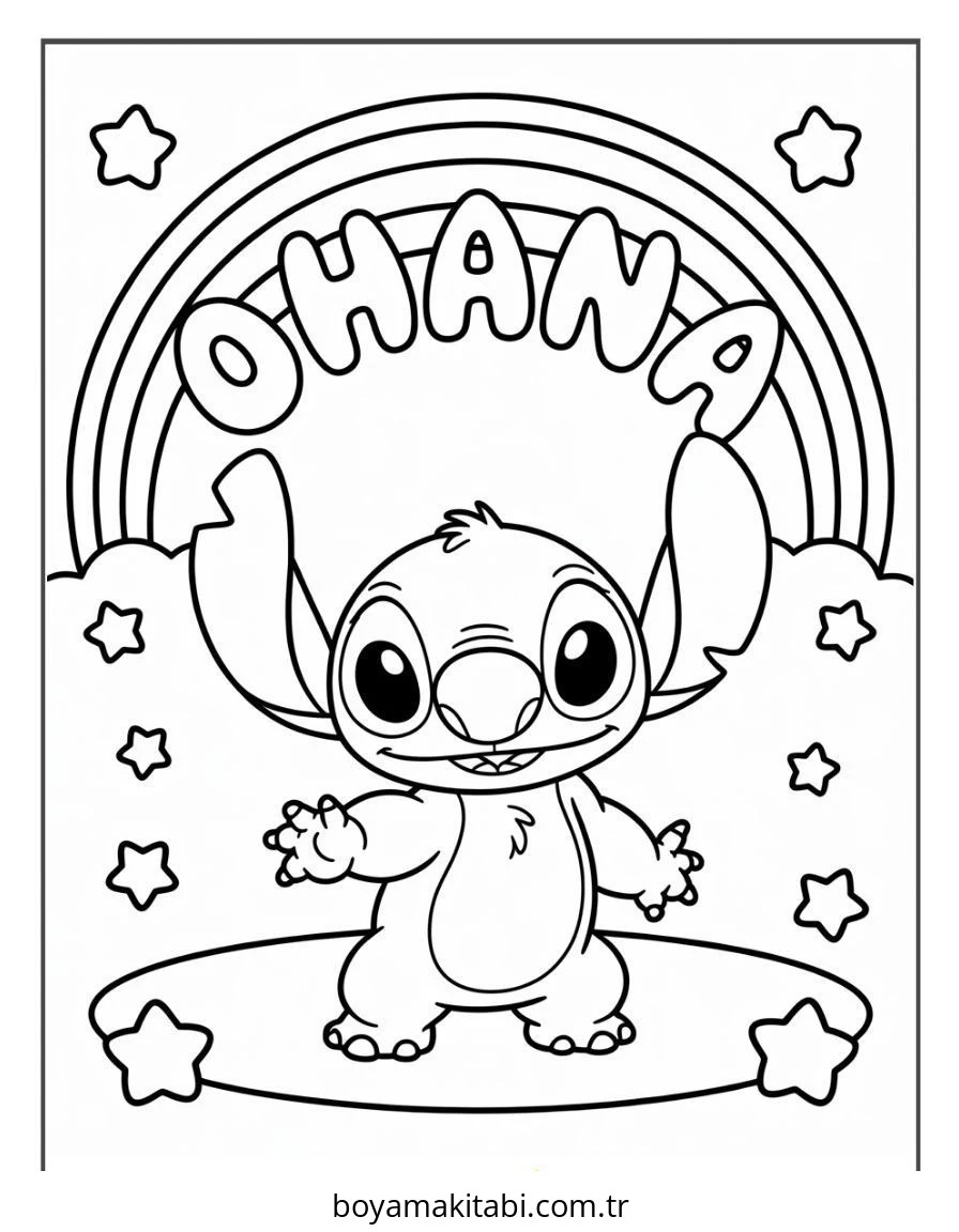 Lilo ve Stitch boyama sayfası – çocuklar için, çizgi film temalı