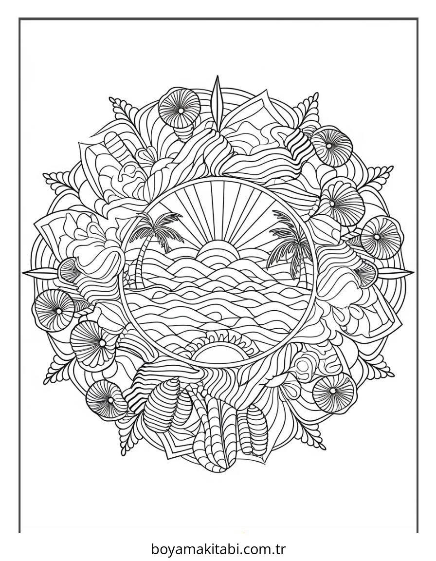 Mandala boyama sayfası – eğitici aktivite, yaratıcılık