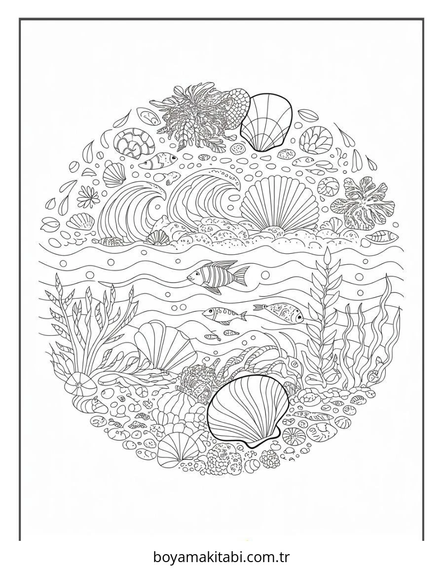 Mandala boyama sayfası – keyifli zaman, renkli çizimler