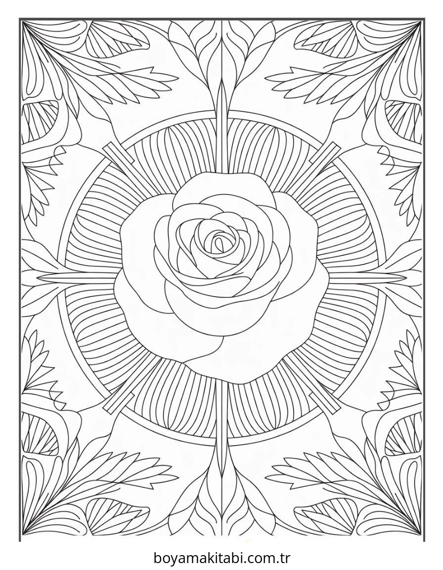 Mandala boyama sayfası – çocuk aktivitesi, PDF indir
