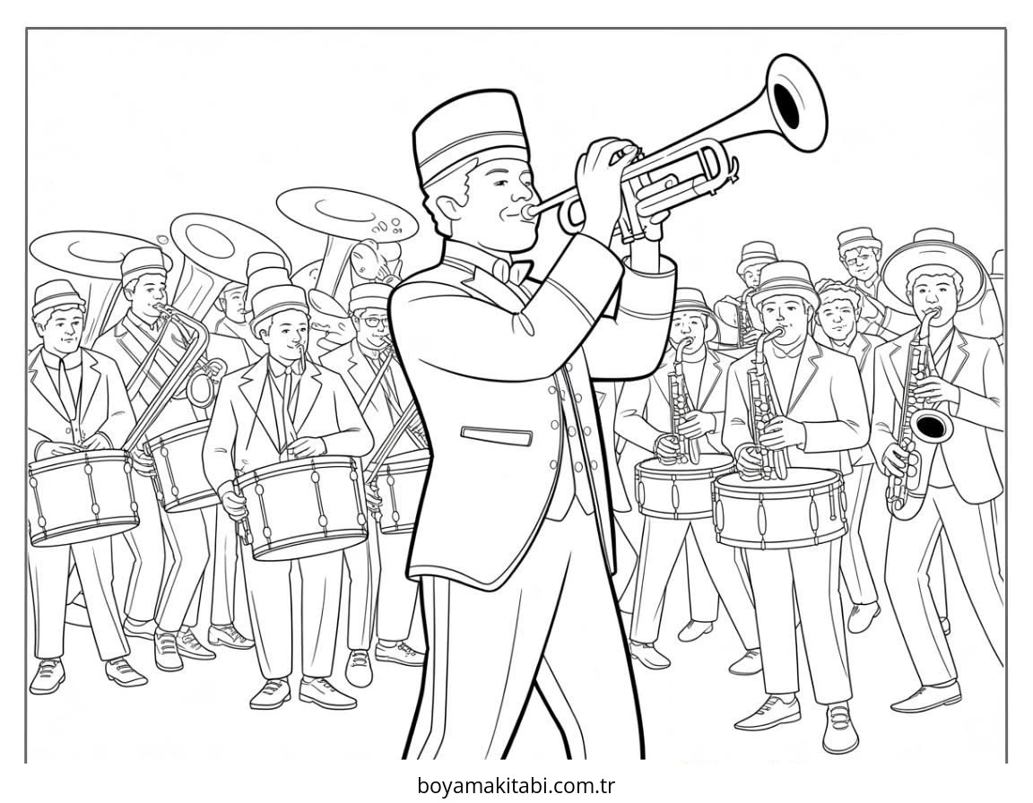 Mardi Gras boyama sayfası – boyama çalışması, yaratıcılığı geliştirir
