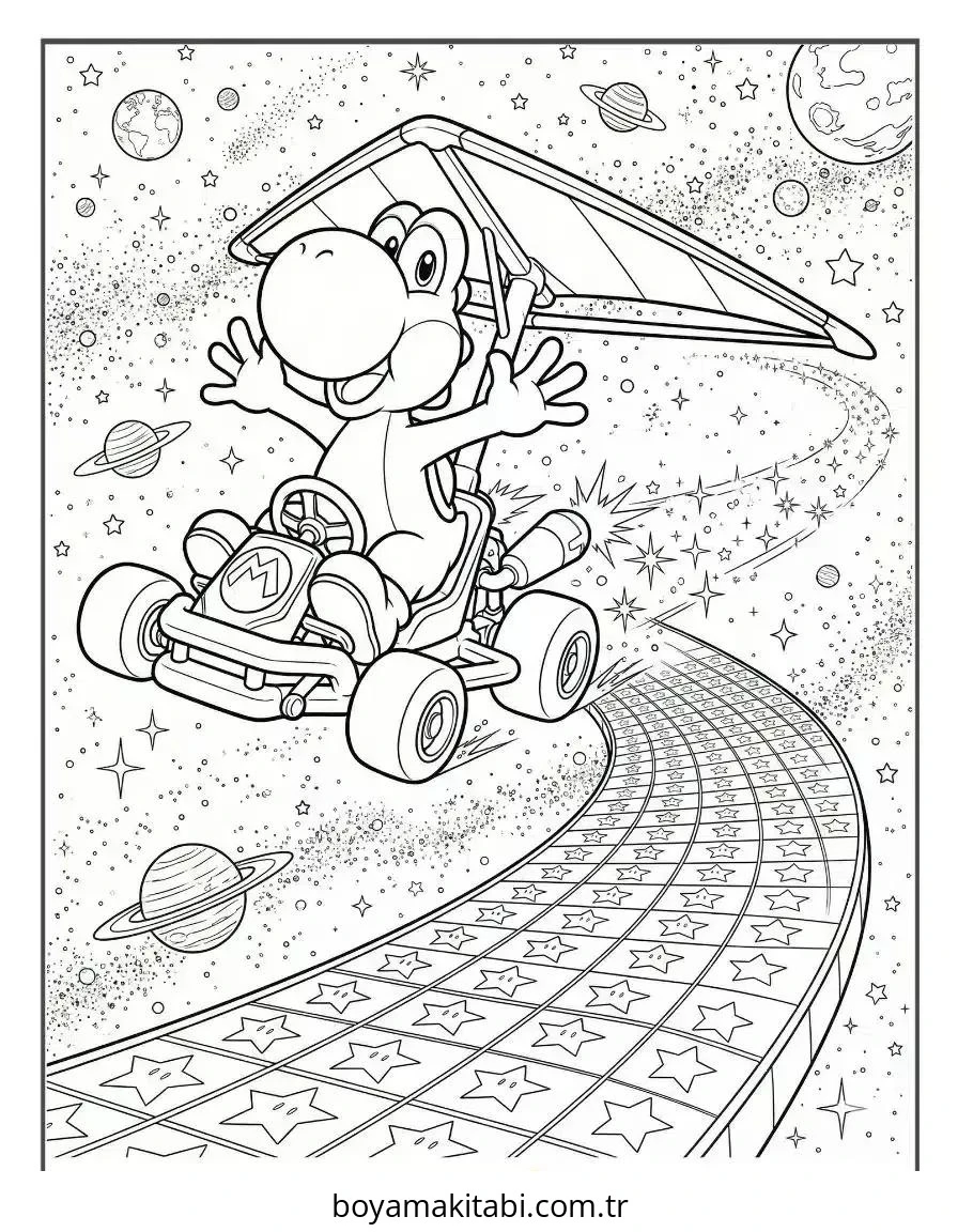 Mario boyama sayfası – el becerilerini geliştirir, boyama çalışması