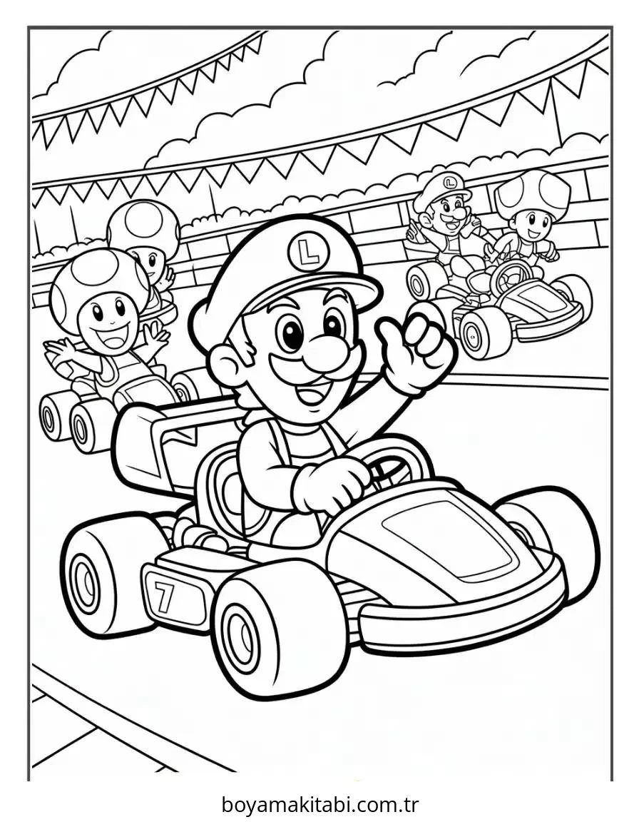 Mario boyama sayfası – boyama çalışması, yaratıcılığı geliştirir
