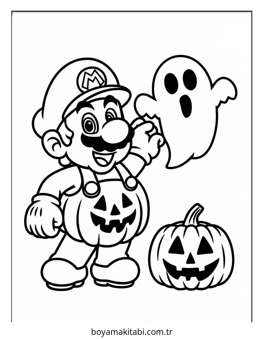 Mario boyama sayfası – kolay boyama, eğitici aktivite