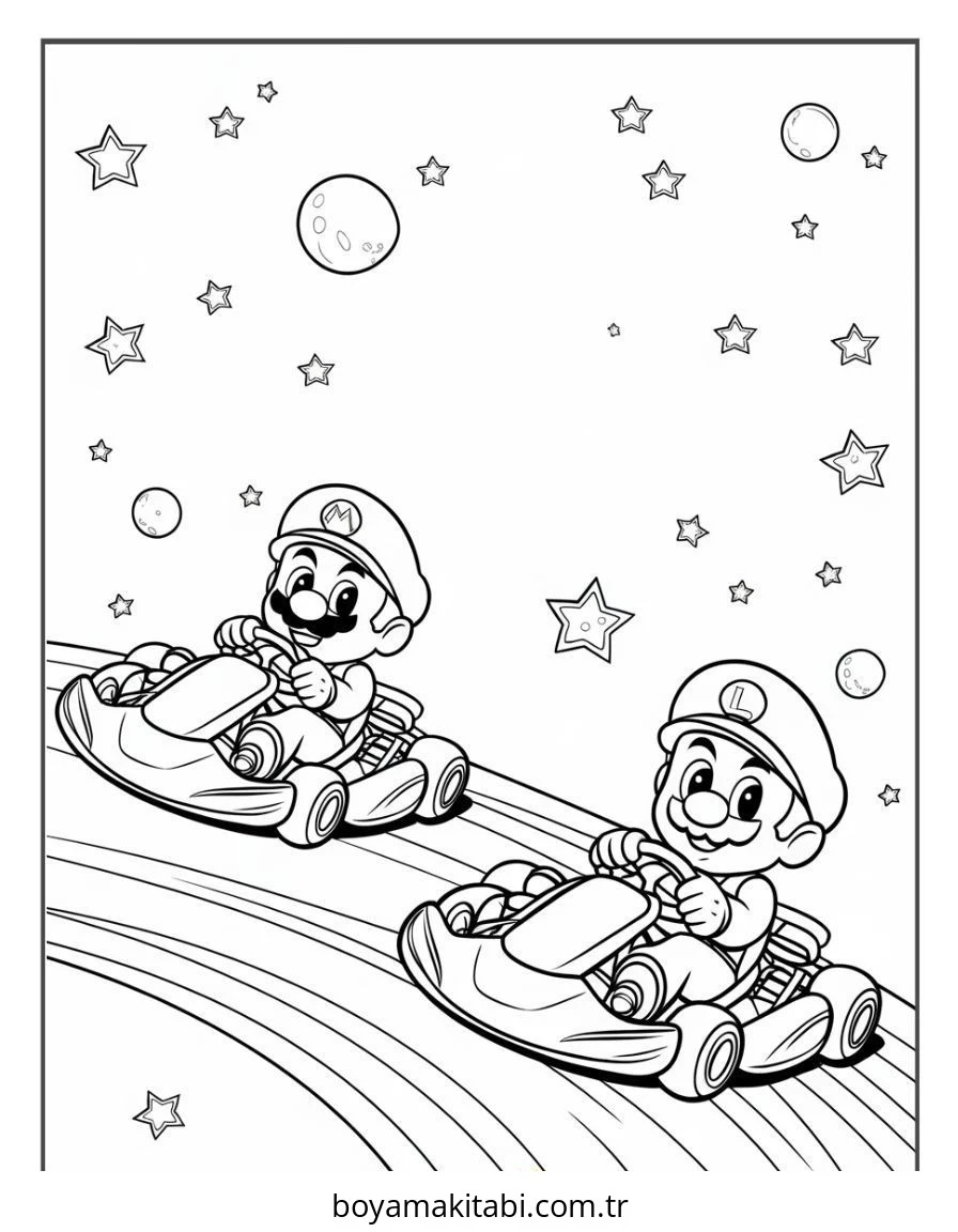Mario boyama sayfası – el becerilerini geliştirir, boyama çalışması