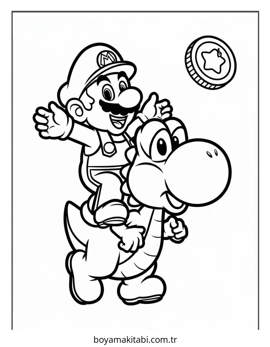 Mario boyama sayfası – boyama çalışması, yaratıcılığı geliştirir