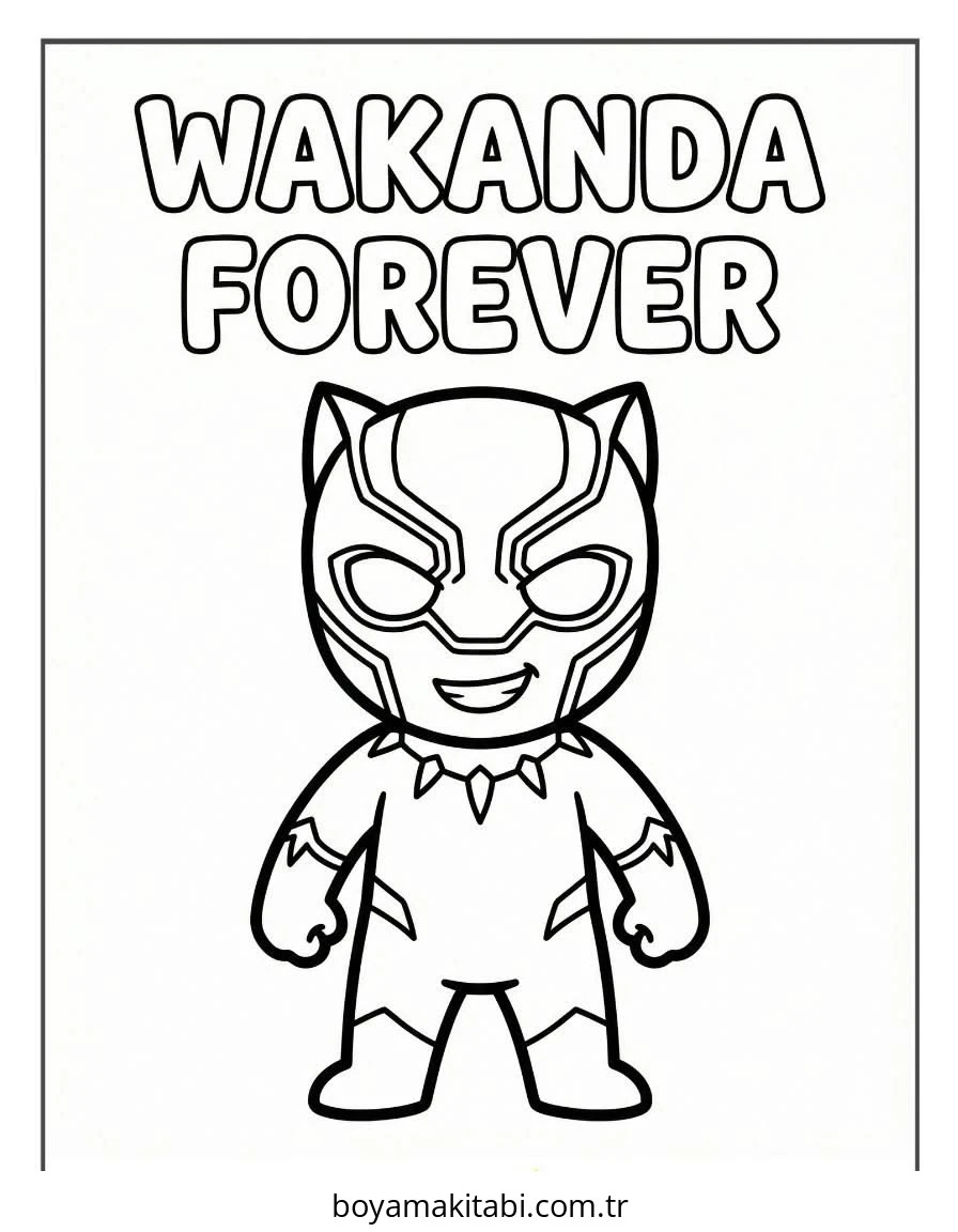 Black Panther boyama sayfası – boyama çalışması, yaratıcılığı geliştirir