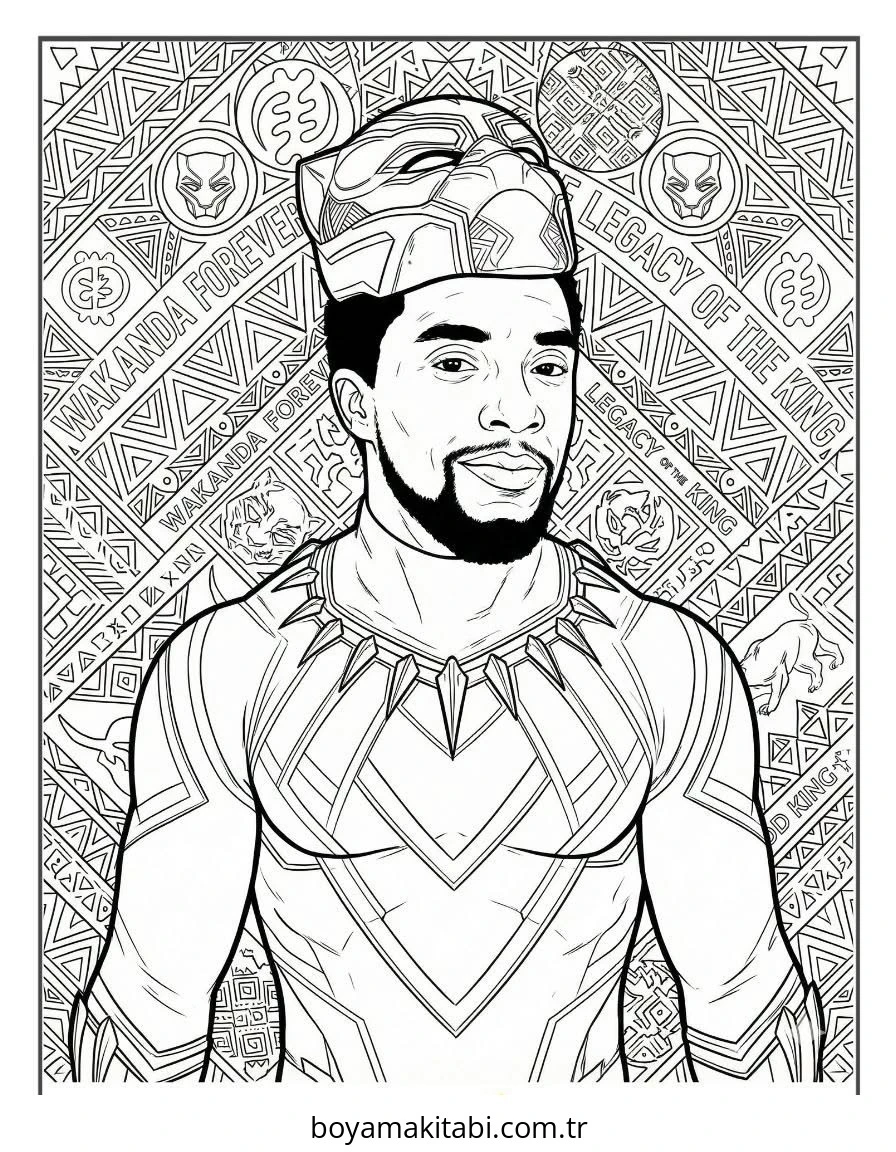 Black Panther boyama sayfası – eğlenceli etkinlik, el becerilerini geliştirir