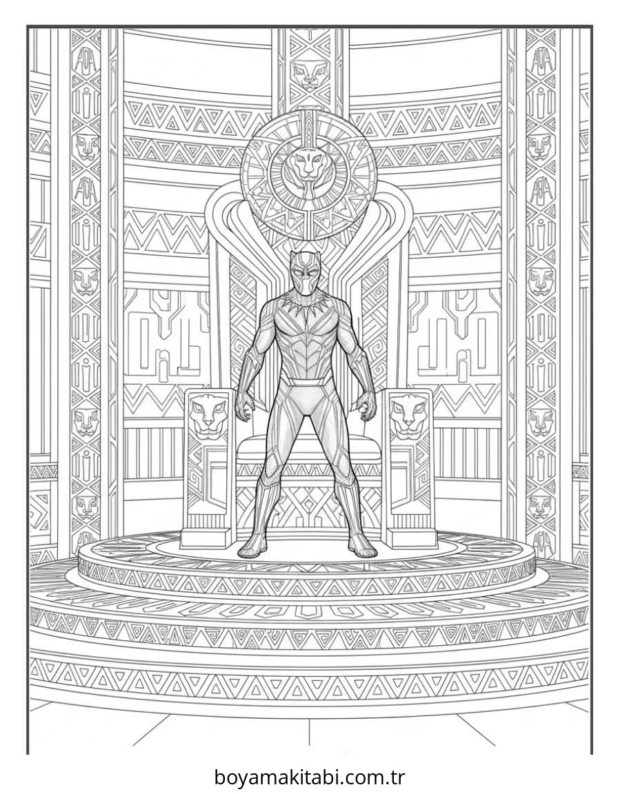 Black Panther boyama sayfası – evde etkinlik, ücretsiz yazdır