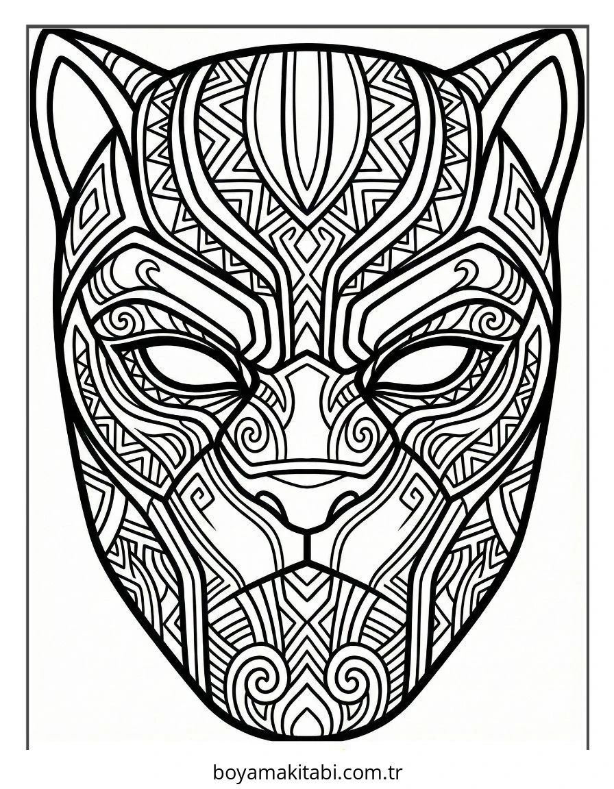 Black Panther boyama sayfası – sanatsal çalışma, çocuklar için