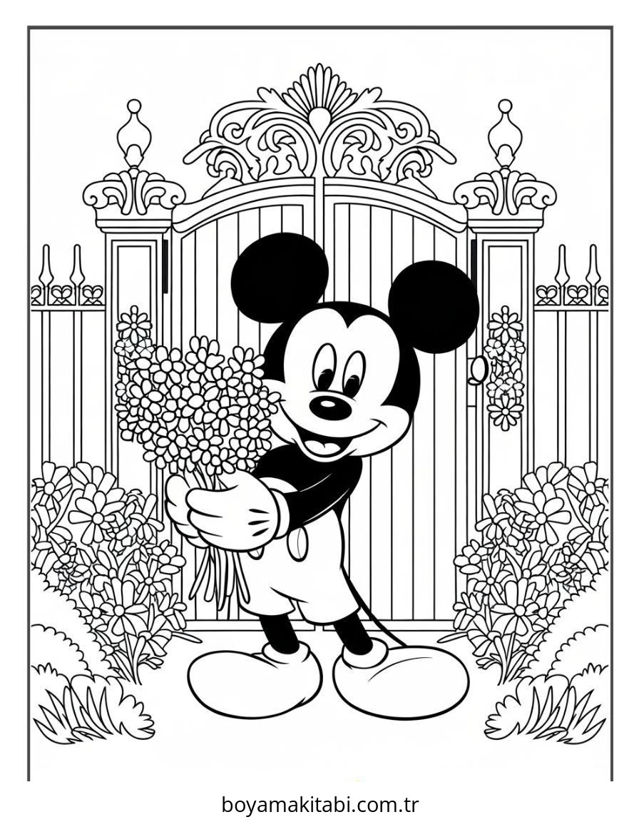 Mickey ve Minnie Mouse boyama sayfası – eğitici aktivite, yaratıcılık