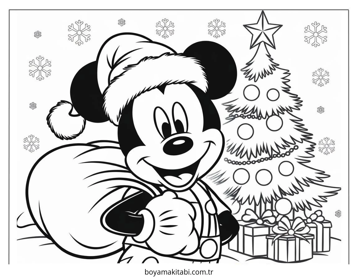 Mickey ve Minnie Mouse boyama sayfası – el becerilerini geliştirir, boyama çalışması
