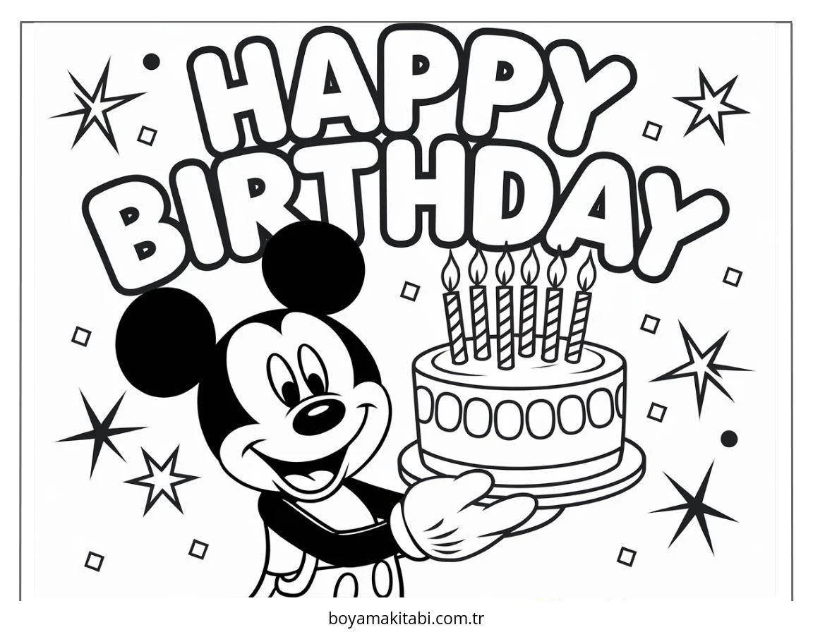 Mickey ve Minnie Mouse boyama sayfası – keyifli zaman, renkli çizimler