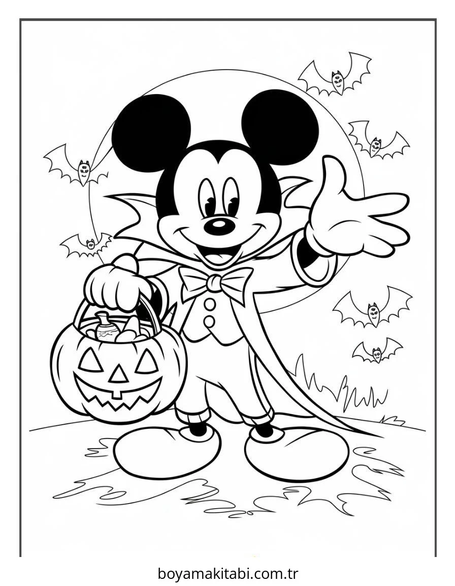 Mickey ve Minnie Mouse boyama sayfası – çocuk aktivitesi, PDF indir