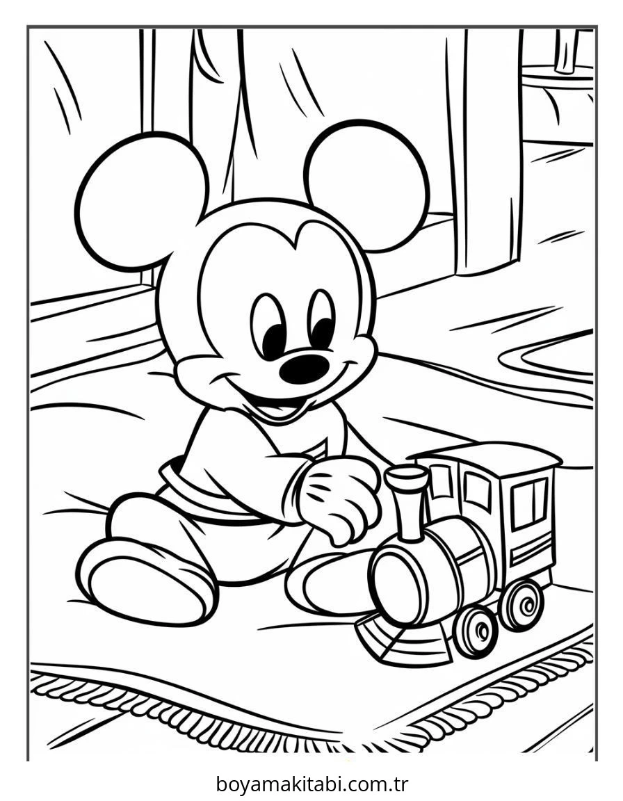 Mickey ve Minnie Mouse boyama sayfası – eğlenceli etkinlik, el becerilerini geliştirir