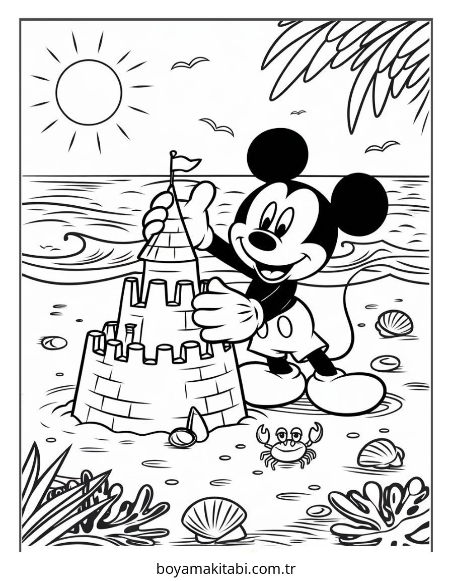 Mickey ve Minnie Mouse boyama sayfası – boyama etkinliği, çocuk aktivitesi