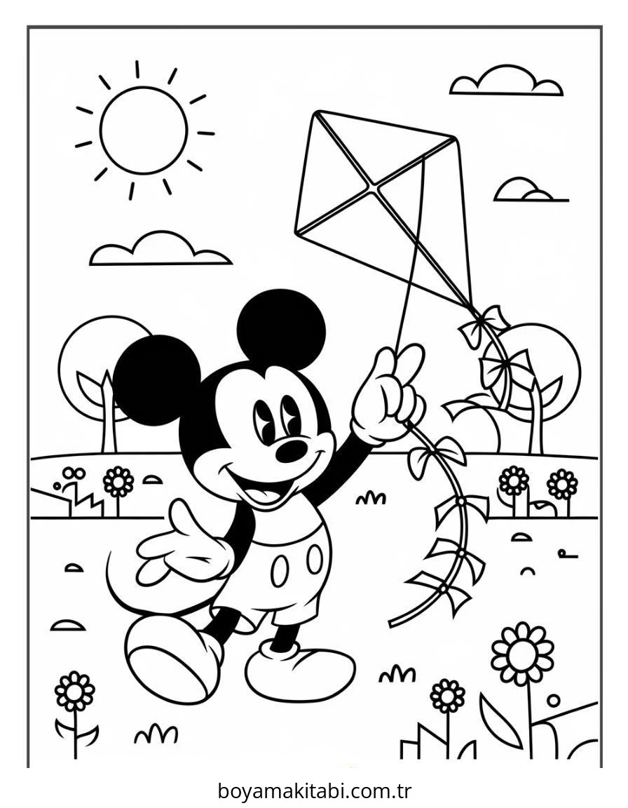 Mickey ve Minnie Mouse boyama sayfası – yaratıcılık, eğlenceli etkinlik