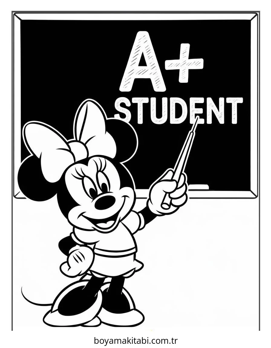 Mickey ve Minnie Mouse boyama sayfası – kolay boyama, eğitici aktivite