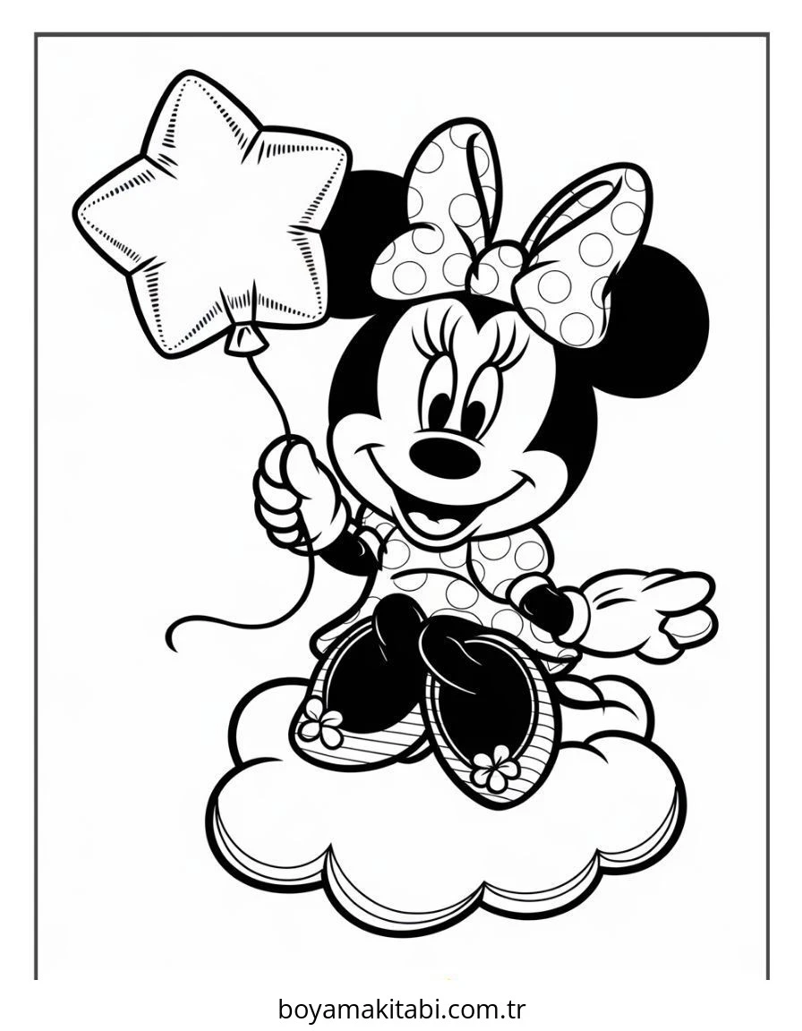 Mickey ve Minnie Mouse boyama sayfası – eğitici aktivite, yaratıcılık