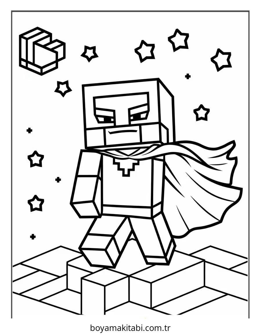 Minecraft boyama sayfası – boyama çalışması, yaratıcılığı geliştirir