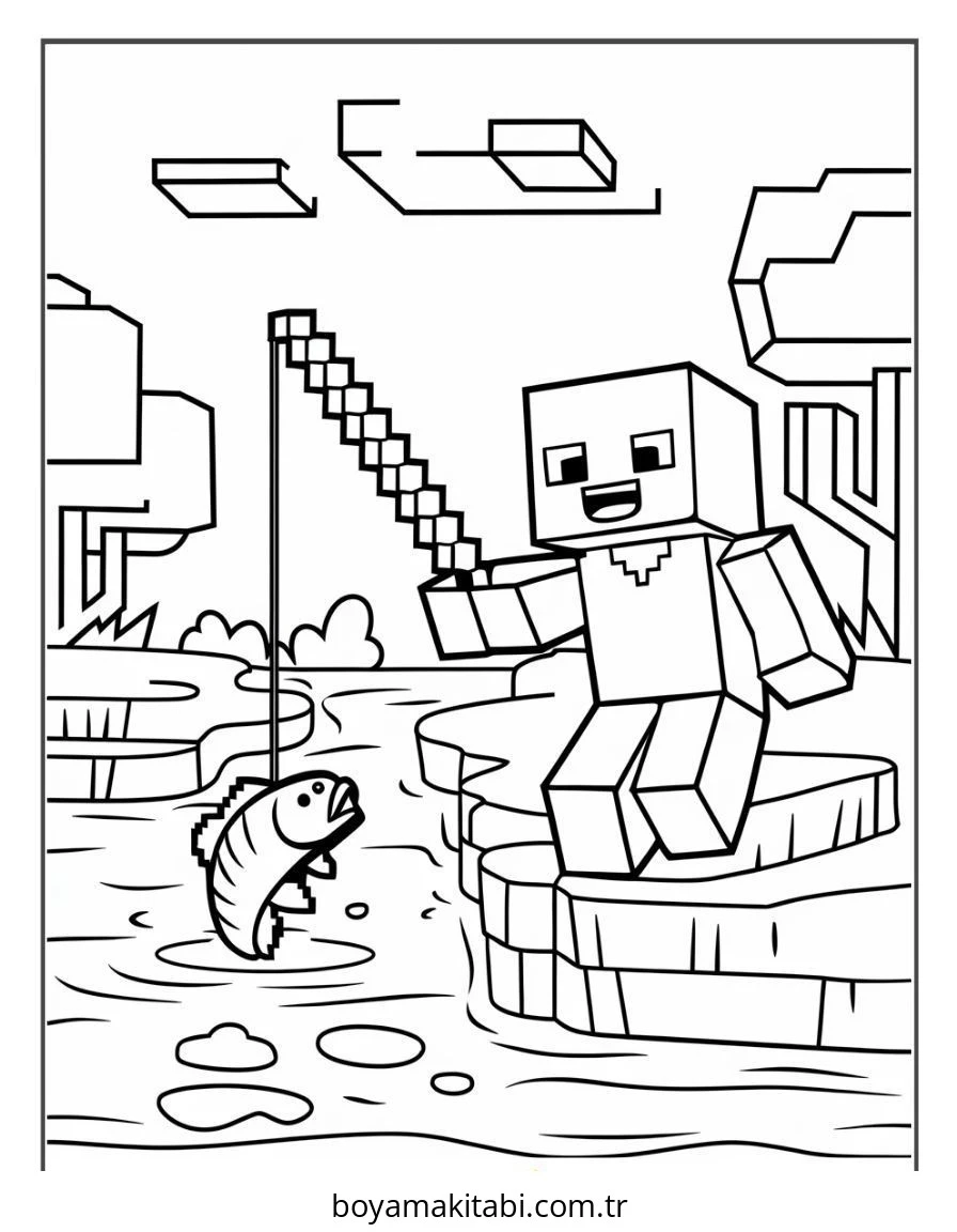 Minecraft boyama sayfası – renkli çizimler, okul öncesi