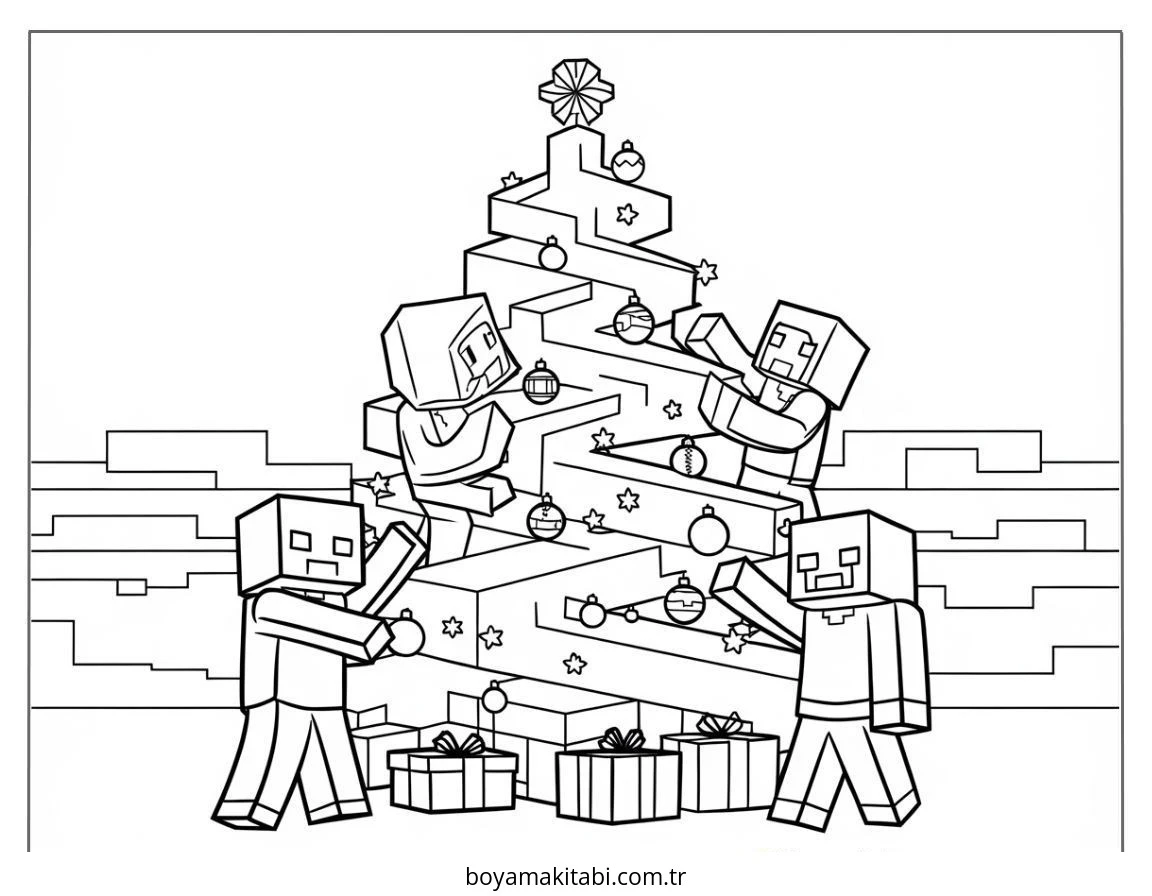 Minecraft boyama sayfası – PDF indir, sevimli karakter
